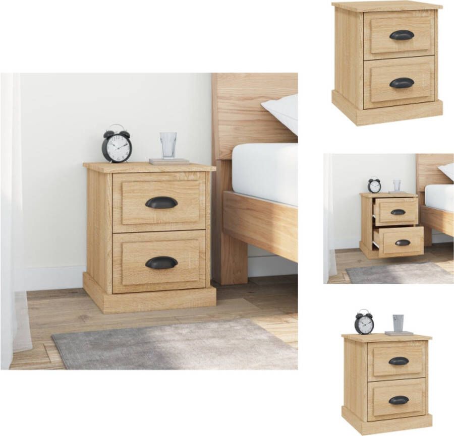 VidaXL Nachtkastje Nachtkastjes Nacht Kastje Nachtkastje 39x39x47 5 cm bewerkt hout sonoma eikenkleurig - Foto 2