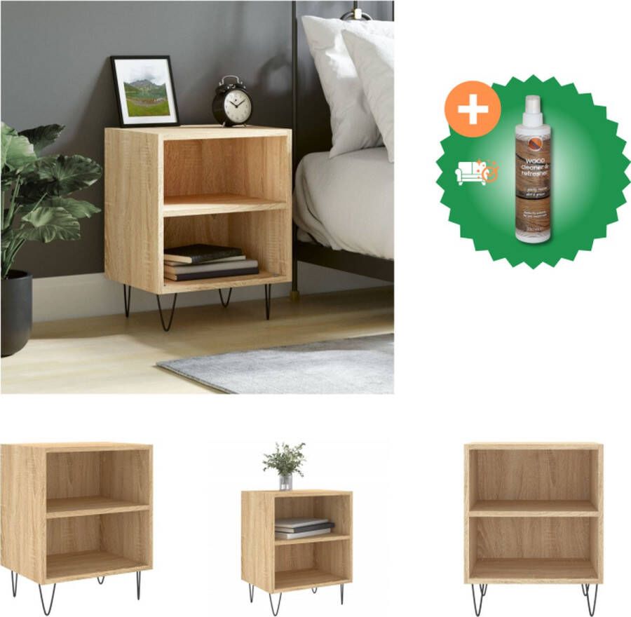 VidaXL Nachtkastje Elegant Meubelen Afmeting- 40 x 30 x 50 cm Kleur- Sonoma Eiken Duurzaam materiaal Kast Inclusief Houtreiniger en verfrisser