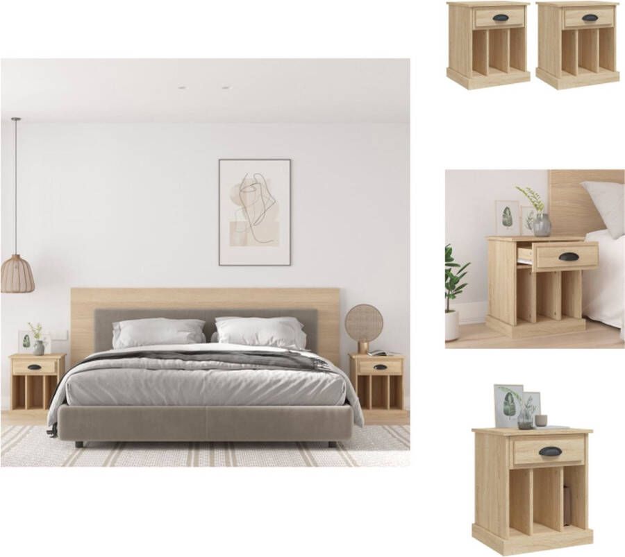 VidaXL Nachtkastje Nachtkastjes Houten Nachtkastje Houten Nachtkastjes 2 st 43x36x50 cm sonoma eikenkleurig