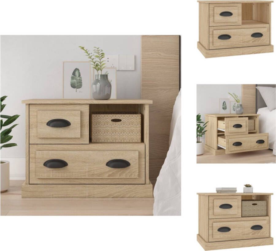 VidaXL Nachtkastje Nachtkastjes Houten Nachtkastje Houten Nachtkastjes Nachtkastje 60x39x45 cm sonoma eikenkleurig