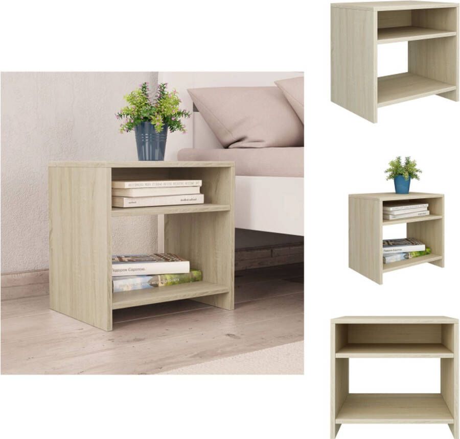 VidaXL Nachtkastje Sonoma Eiken Bewerkt Hout 40x30x40 cm Multifunctioneel Kast