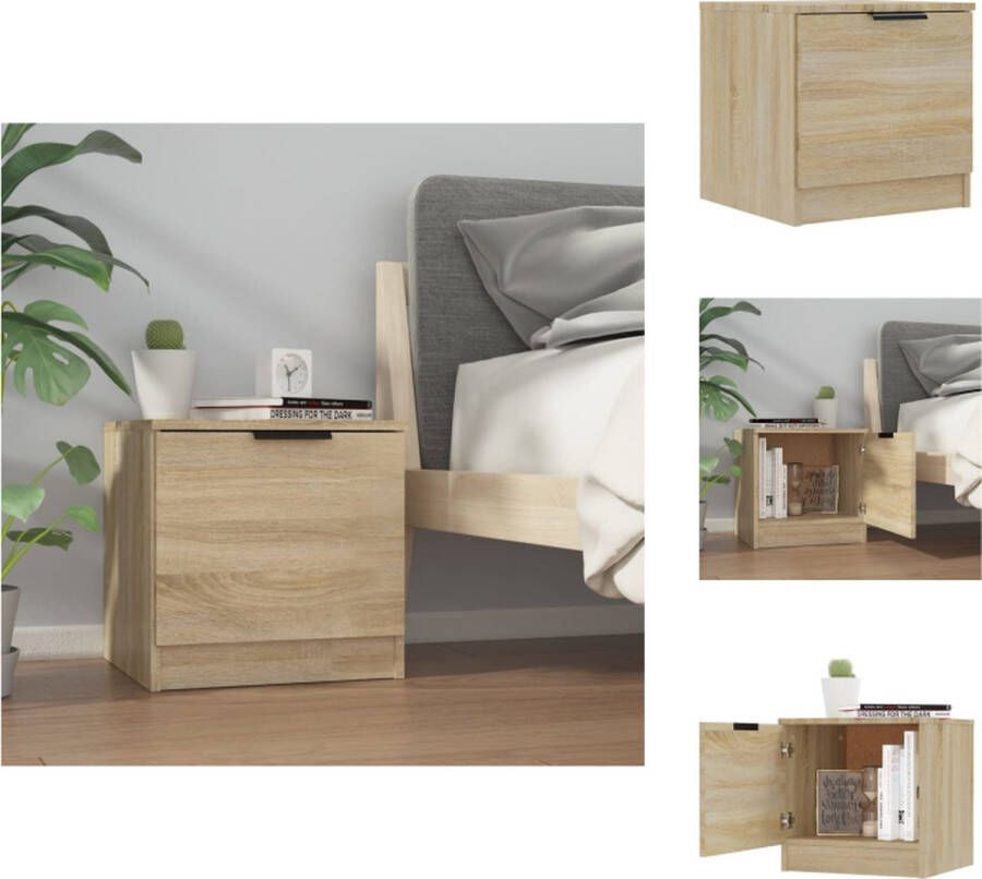 VidaXL Nachtkastje Sonoma Eiken Bewerkt Hout 40x39x40 cm Multifunctioneel Kast