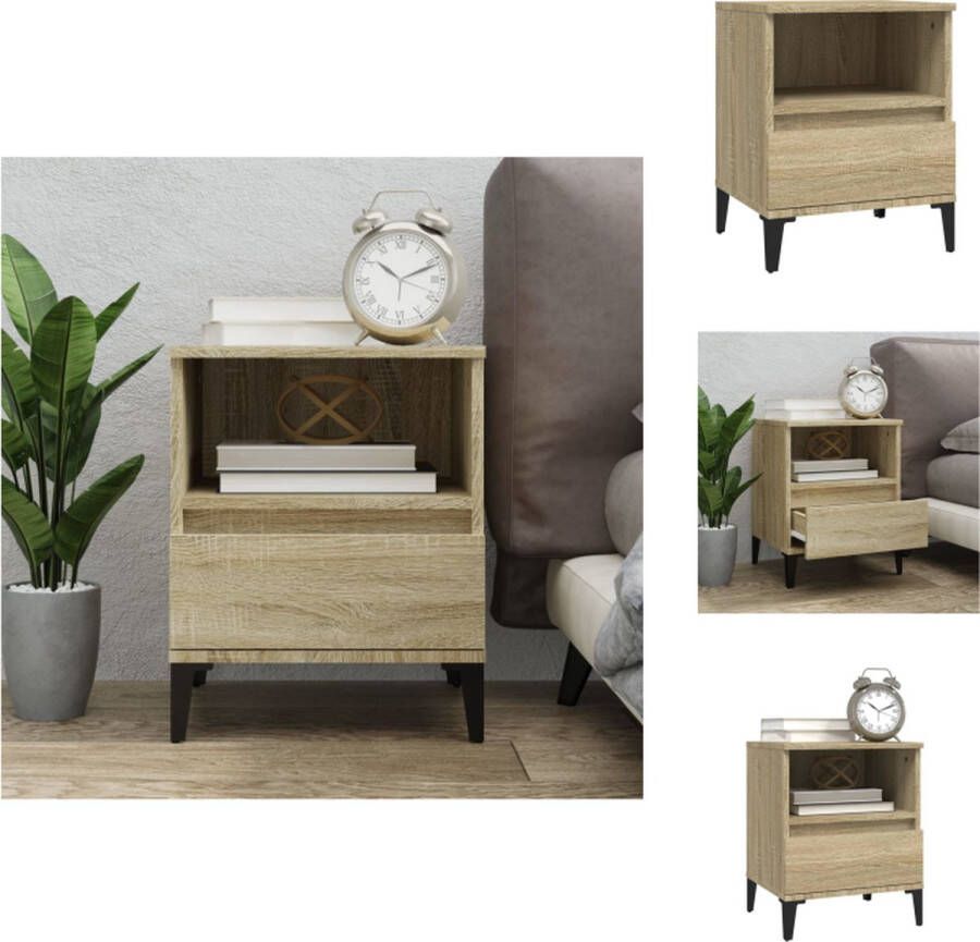 VidaXL Nachtkastje Nachtkastjes Bedtafel Bedtafels Nachtkastje 40x35x50 cm sonoma eikenkleurig
