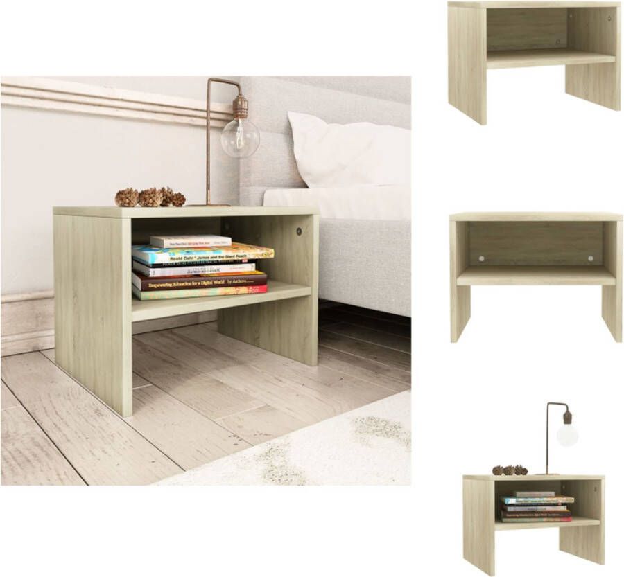 VidaXL Nachtkastje Sonoma Eiken Universeel inzetbaar meubel 40 x 30 x 30 cm Stevig en duurzaam Kast