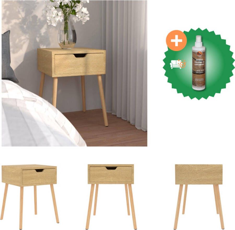 VidaXL Nachtkastje 40x40x56 cm spaanplaat sonoma eikenkleurig Kast Inclusief Houtreiniger en verfrisser