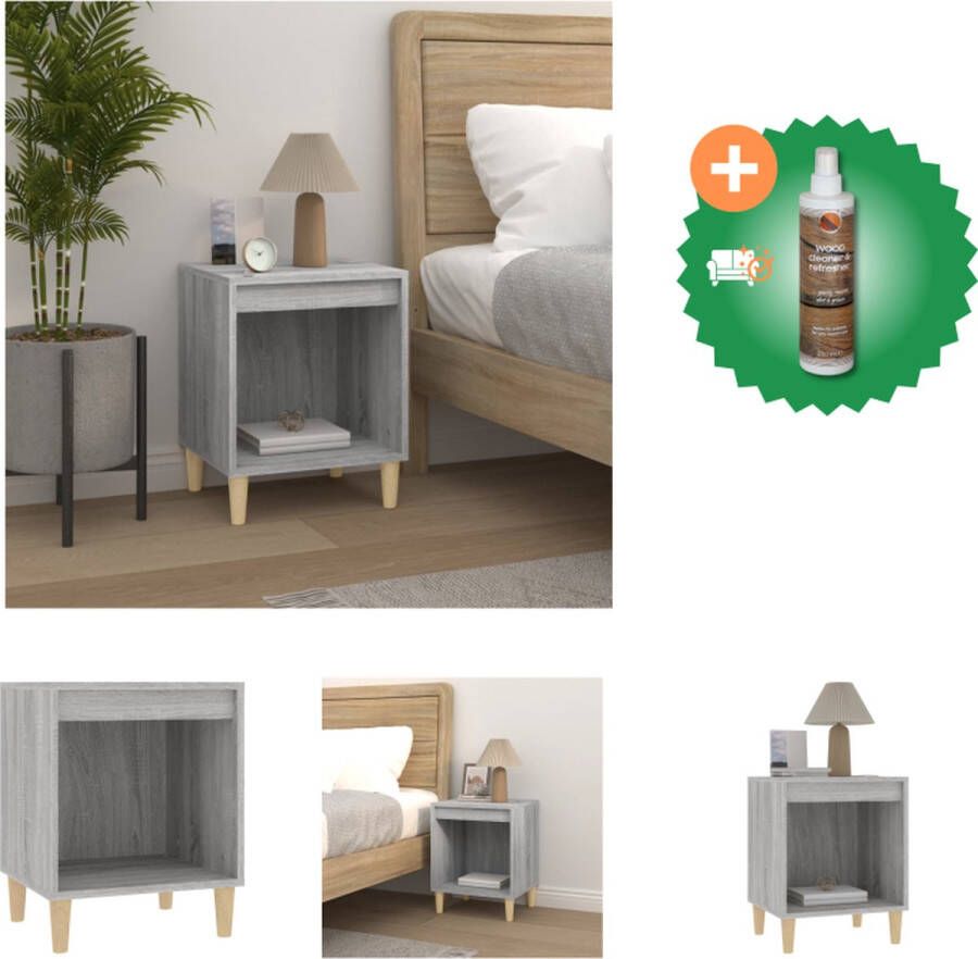 VidaXL Nachtkastje Elegant Bijzetkast Afmeting- 40 x 35 x 50 cm Ken- Grijs sonoma eiken Kast Inclusief Houtreiniger en verfrisser - Foto 3