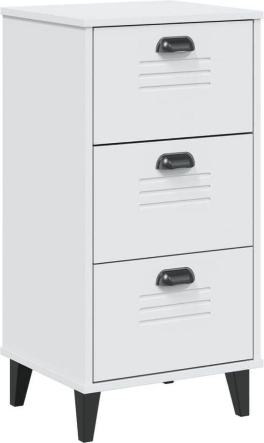 VidaXL -Nachtkastje-VIKEN-massief-grenenhout-wit - Foto 3