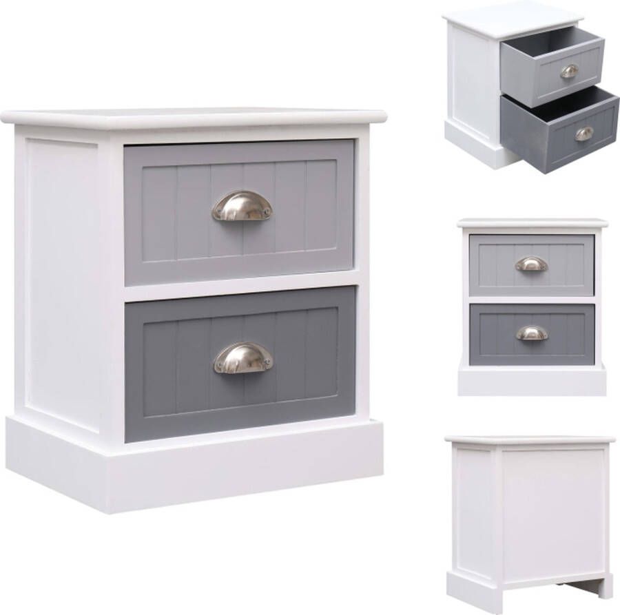 VidaXL Kastje Kastjes Nachtkastje Nachttafel Nachtkastje 38x28x45 cm paulowniahout grijs