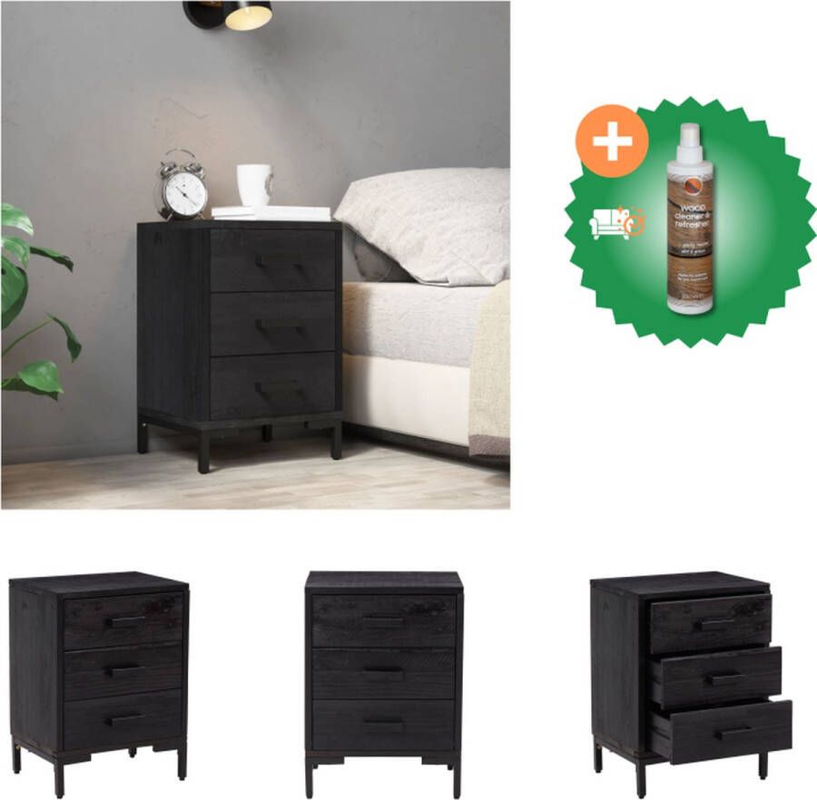 VidaXL Nachtkastje Vintage Industrieel 40 x 30 x 55 cm Massief grenenhout Kast Inclusief Houtreiniger en verfrisser