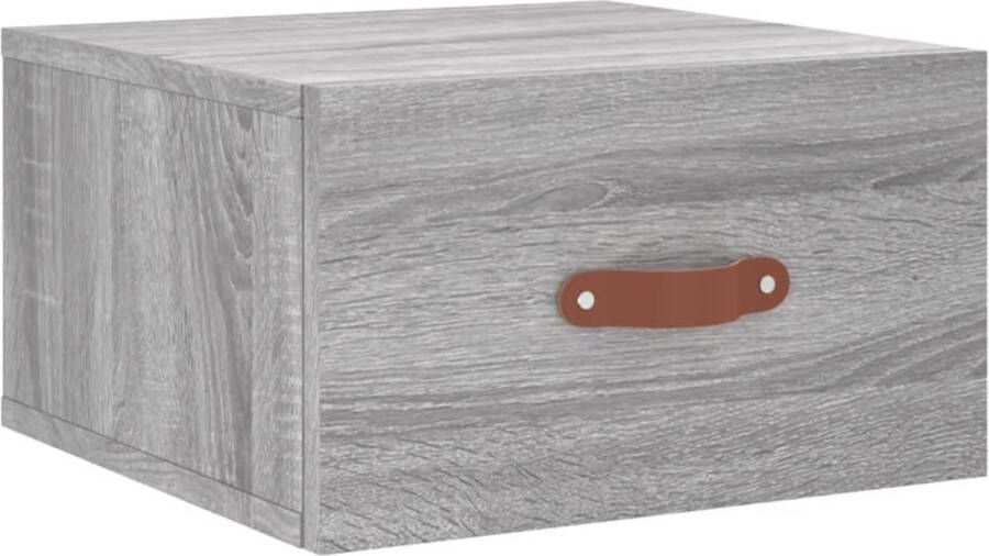 VidaXL -Nachtkastje-wandgemonteerd-35x35x20-cm-grijs-sonoma-eikenkleur - Foto 4