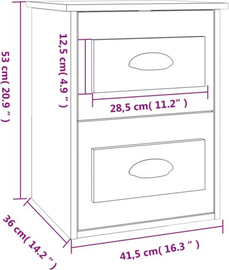VidaXL -Nachtkastje-wandgemonteerd-41 5x36x53-cm-sonoma-eikenkleurig - Foto 4