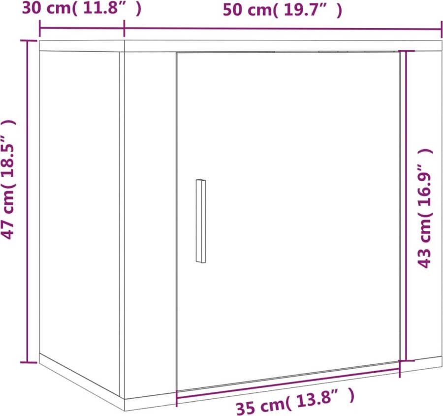 VidaXL -Nachtkastje-wandgemonteerd-50x30x47-cm-hoogglans-wit - Foto 4