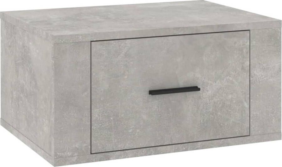 VidaXL Nachtkastje Wandgemonteerd Betongrijs 50x36x25 cm Nachtkastje Wandmontage Beton Grijs Kast Slaapkamerdecoratie Meubilair Houten Meubel