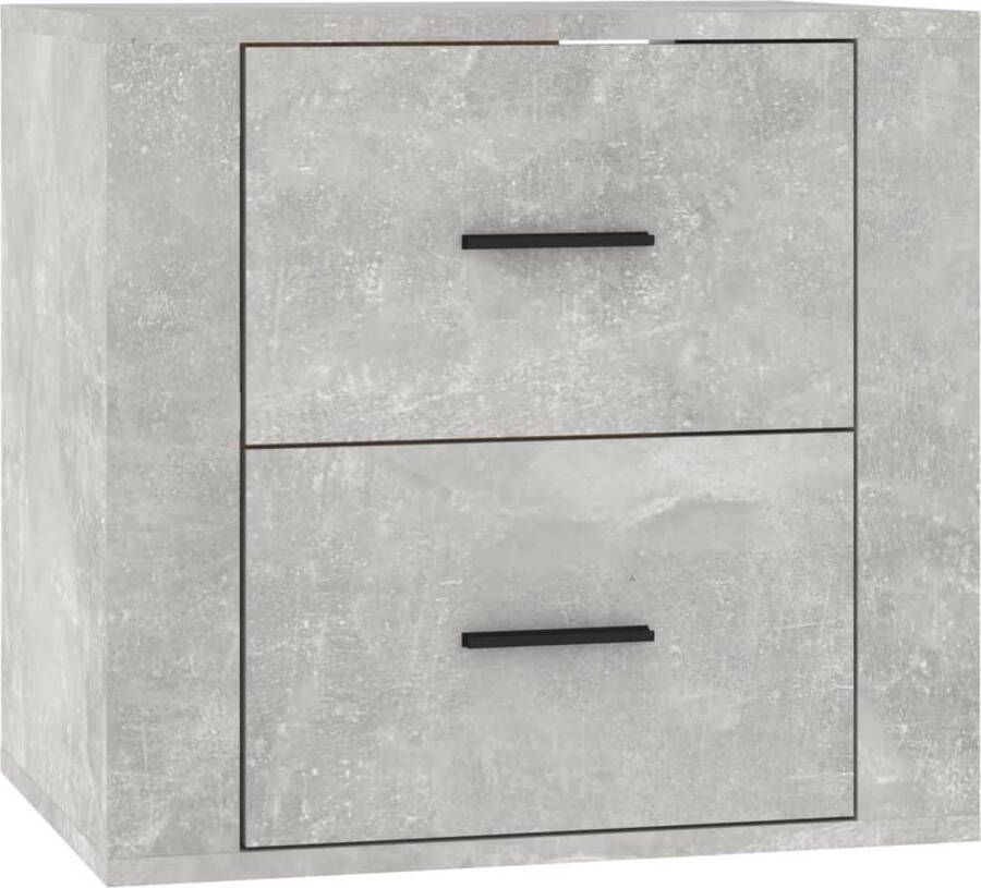 VidaXL Nachtkastje Wandgemonteerd Betongrijs 50x36x47 cm Wandlamp Nachtlamp Bergruimte Kastje Slaapkamer Decoratie Betonlook Grijze Meubels Modern Meubel