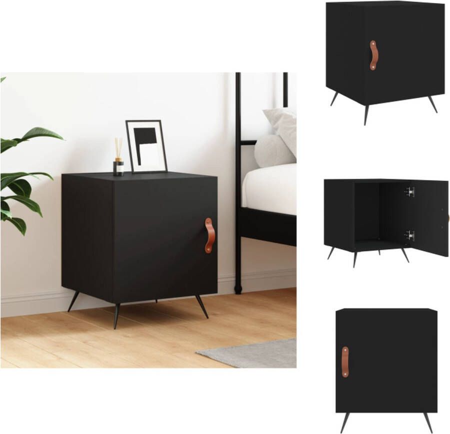 VidaXL Nachtkastje Zwart 40 x 40 x 50 cm Duurzaam materiaal Kast