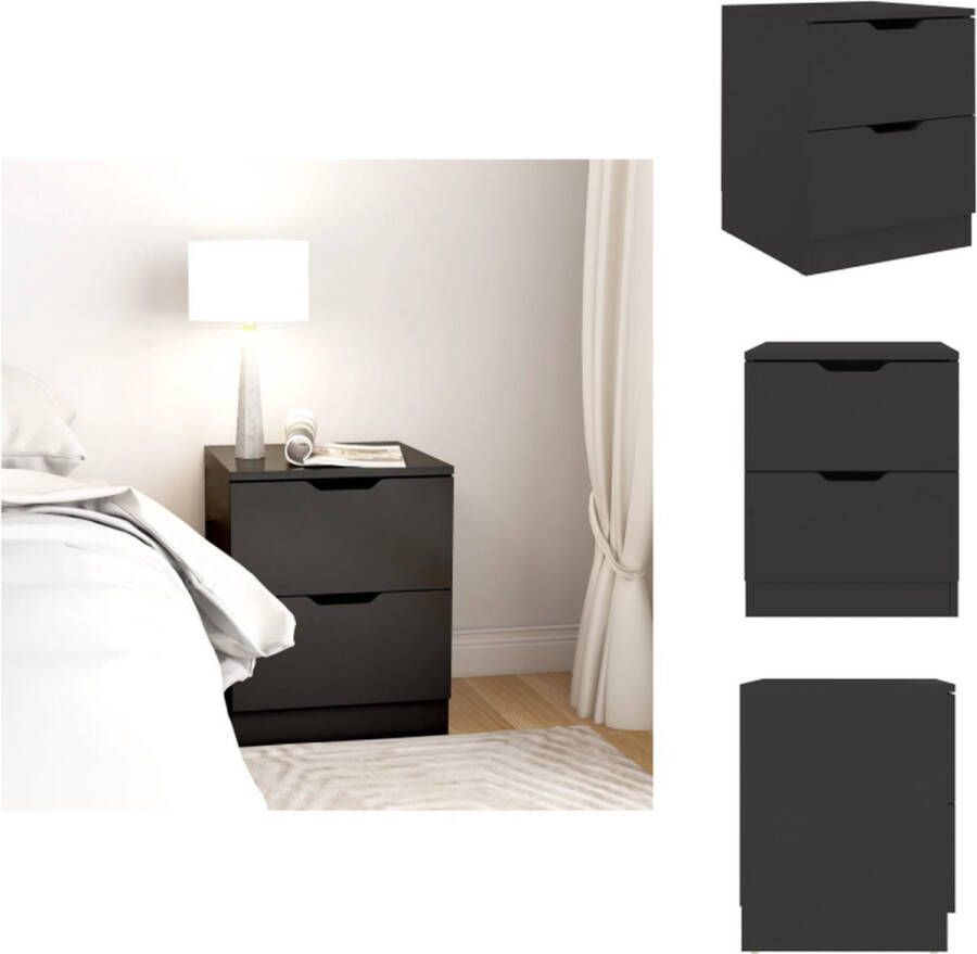 VidaXL Nachtkastje Nachtkastjes Nachttafel Nachttafels Nachtkastje 40x40x50 cm bewerkt hout zwart