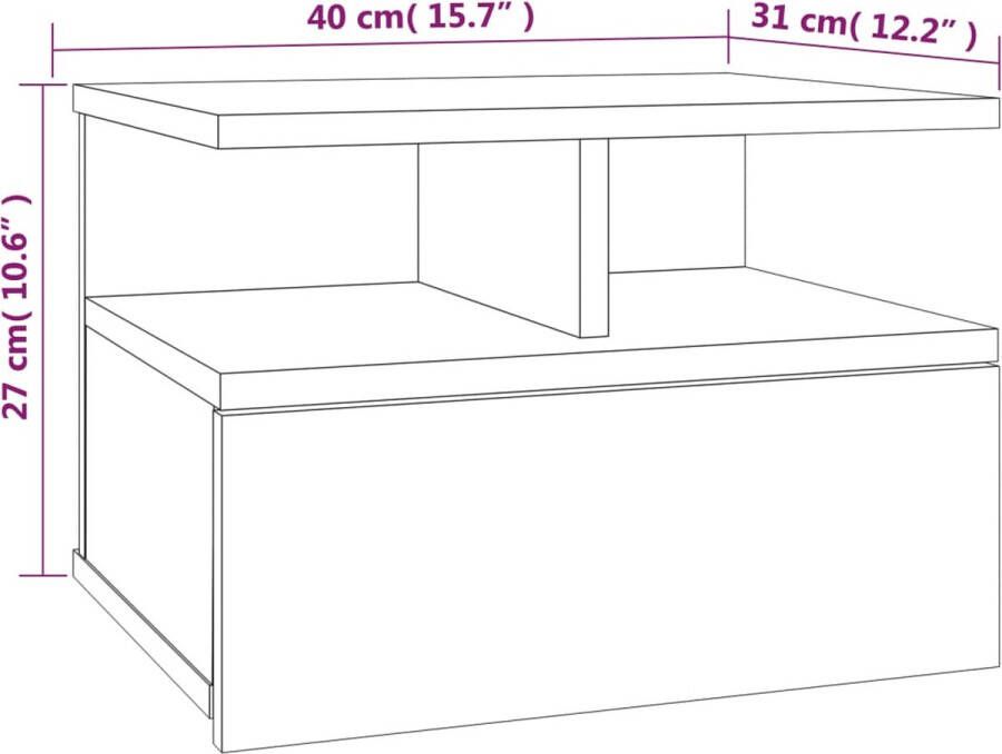 VidaXL -Nachtkastje-zwevend-40x31x27-cm-bewerkt-hout-grijs-sonoma-eiken - Foto 2