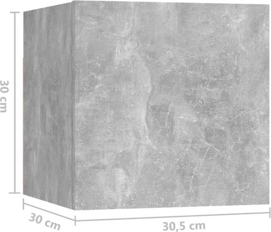 VidaXL -Nachtkastjes-2-st-30 5x30x30-cm-spaanplaat-betongrijs - Foto 5