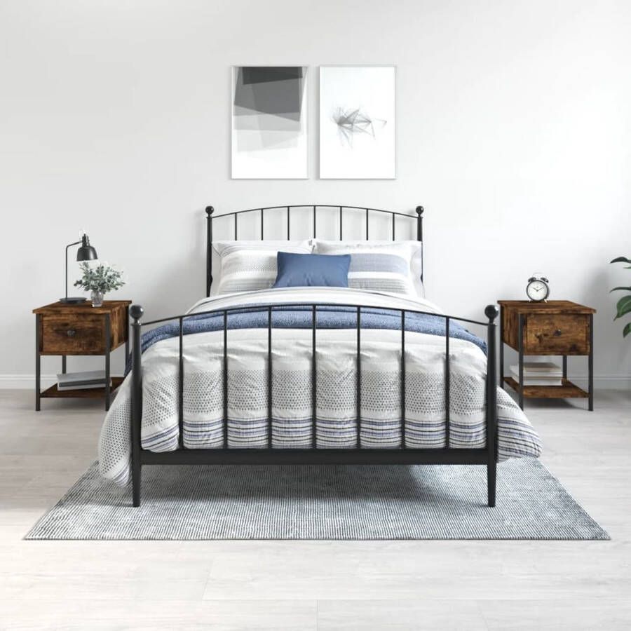 VidaXL -Nachtkastjes-2-st-34x35 5x45-cm-bewerkt-hout-gerookt-eikenkleur - Foto 3
