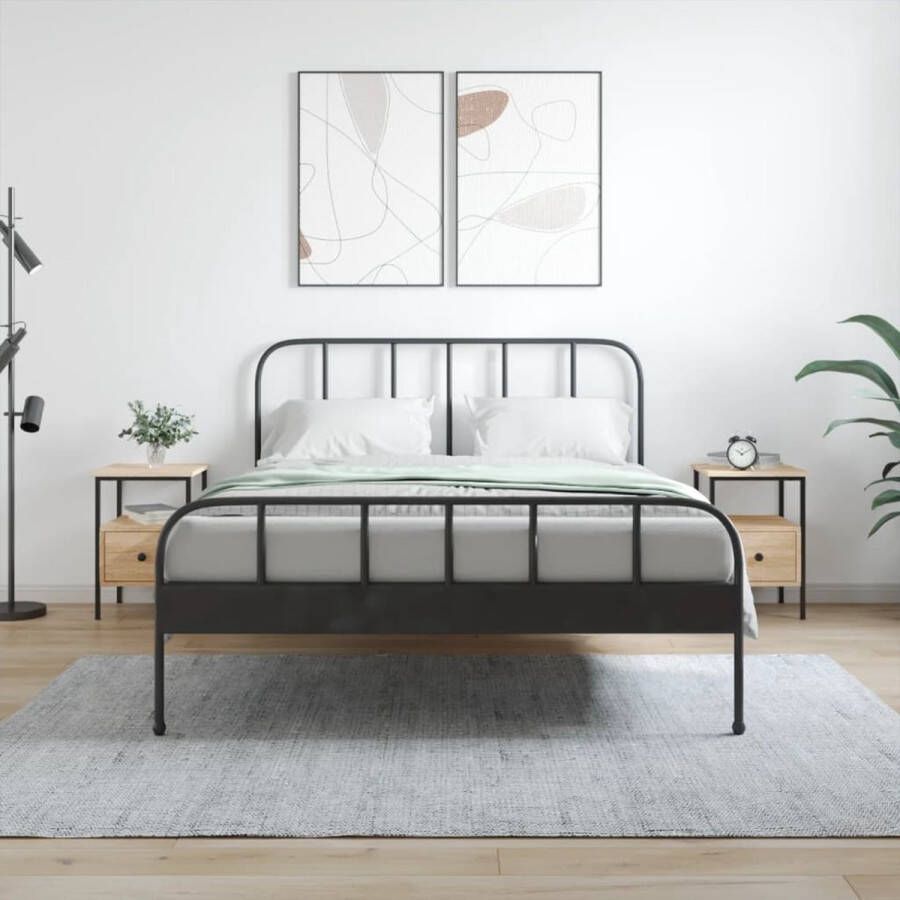 Prolenta Premium INFIORI Nachtkastjes 2 st 34x36x50 cm bewerkt hout sonoma eikenkleurig - Foto 2