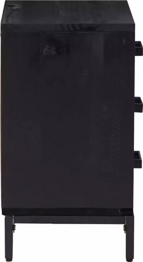 VidaXL -Nachtkastjes-2-st-40x30x55-cm-massief-grenenhout-zwart - Foto 4