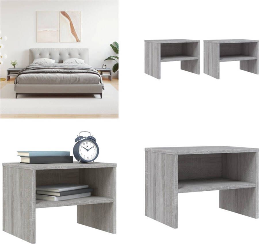VidaXL -Nachtkastjes-2-st-40x30x30-cm-bewerkt-hout-grijs-sonoma-eiken