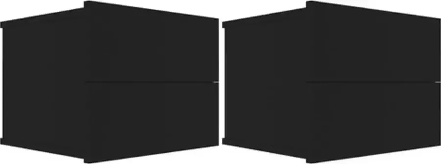 VidaXL -Nachtkastjes-2-st-40x30x30-cm-bewerkt-hout-zwart - Foto 4