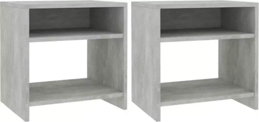 VidaXL -Nachtkastjes-2-st-40x30x40-cm-bewerkt-hout-betongrijs - Foto 5