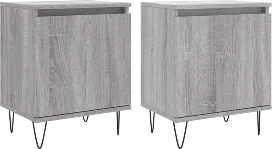 VidaXL -Nachtkastjes-2-st-40x30x50-cm-bewerkt-hout-grijs-sonoma-eiken - Foto 3