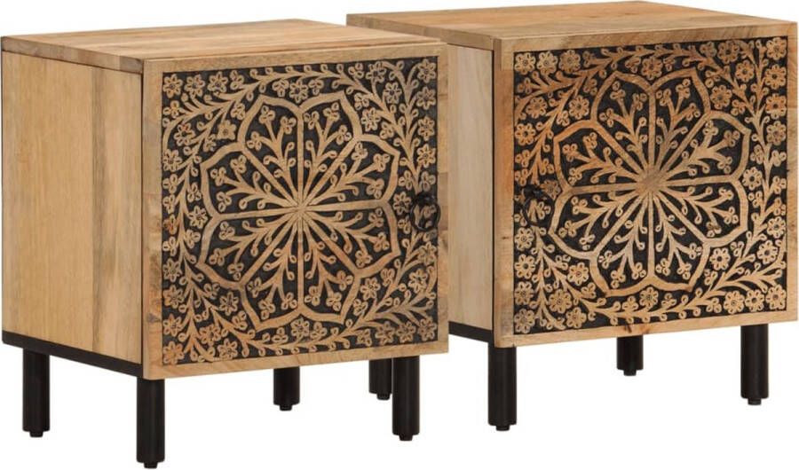 VidaXL -Nachtkastjes-2-st-40x33x46-cm-massief-mangohout - Foto 7