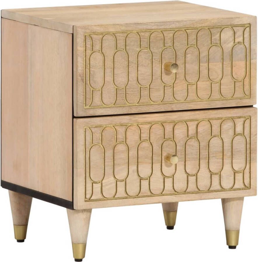 VidaXL -Nachtkastjes-2-st-40x33x46-cm-massief-mangohout - Foto 3