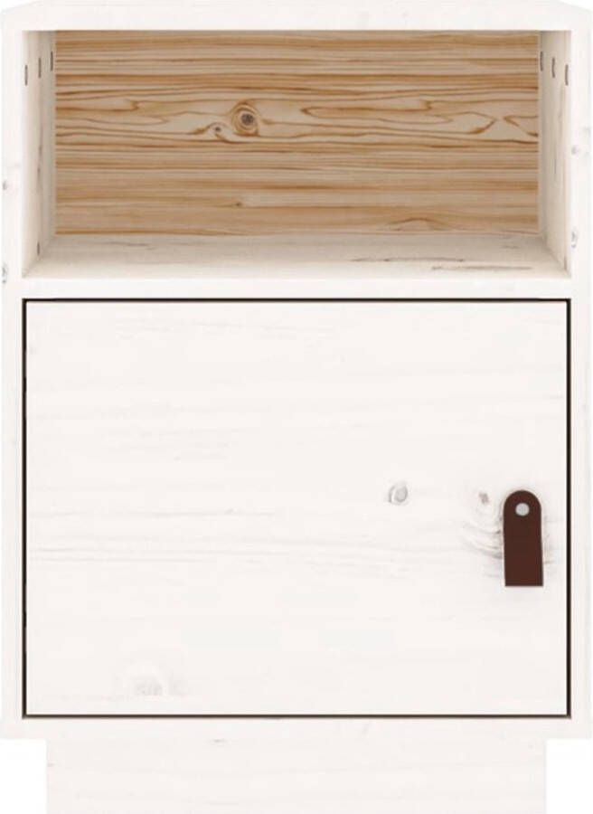 VidaXL -Nachtkastjes-2-st-40x34x55-cm-massief-grenenhout-wit - Foto 2