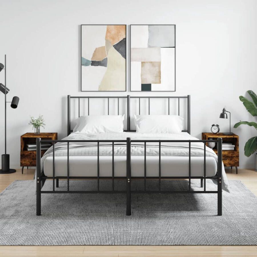 VidaXL -Nachtkastjes-2-st-40x35x47 5-cm-bewerkt-hout-gerookt-eikenkleur - Foto 3