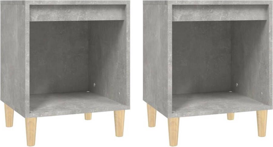 VidaXL Nachtkastjes Set van 2 40x35x50 cm Betongrijs Nachtkastjes Kast Slaapkamermeubilair Houten Meubels Beton Grijs Betonnen Meubelen Scandinavische Stijl Basic Meubilering Opbergruimte Stevige Tafel