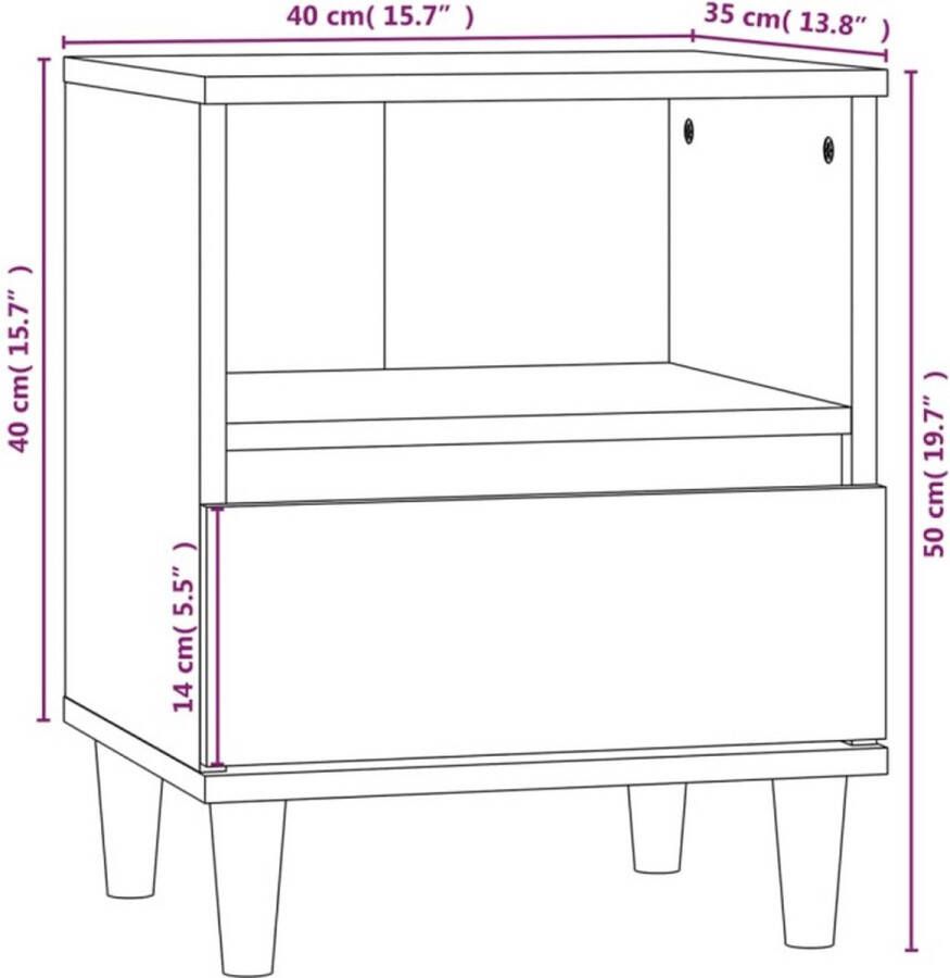 VidaXL -Nachtkastjes-2-st-40x35x50-cm-betongrijs - Foto 1