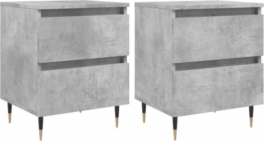 VidaXL -Nachtkastjes-2-st-40x35x50-cm-bewerkt-hout-betongrijs - Foto 6