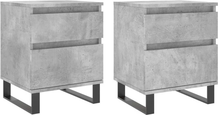 VidaXL -Nachtkastjes-2-st-40x35x50-cm-bewerkt-hout-betongrijs - Foto 6
