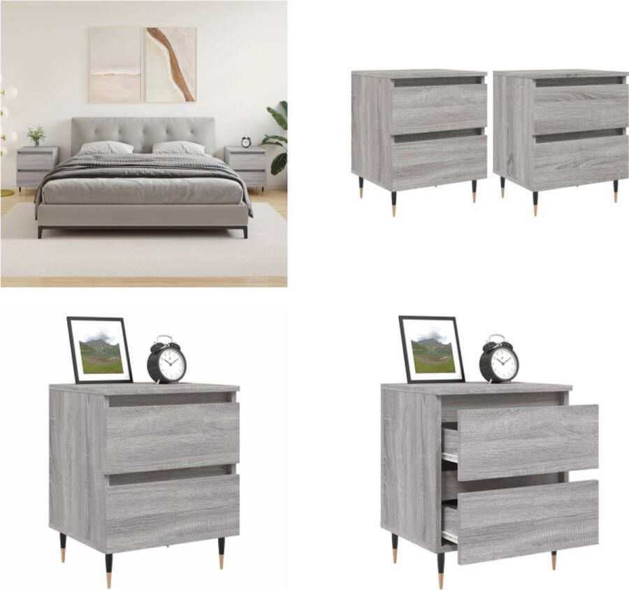 VidaXL -Nachtkastjes-2-st-40x35x50-cm-bewerkt-hout-grijs-sonoma-eiken - Foto 4