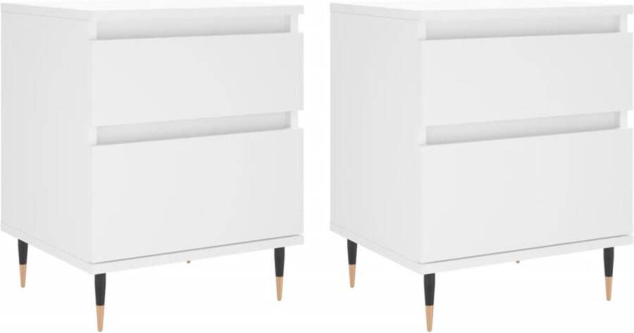 VidaXL Nachtkastjes 2 stuks Wit 40x35x50 cm Nachtkastjes Kastjes Slaapkamermeubilair Houten Meubels Wit Meubilair Modern Design Opslagmogelijkheden Tv Tafeltje