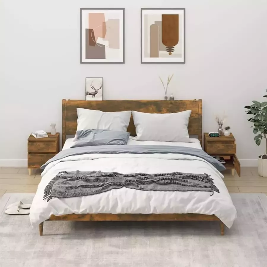 VidaXL -Nachtkastjes-2-st-40x35x50-cm-gerookt-eikenkleurig - Foto 3
