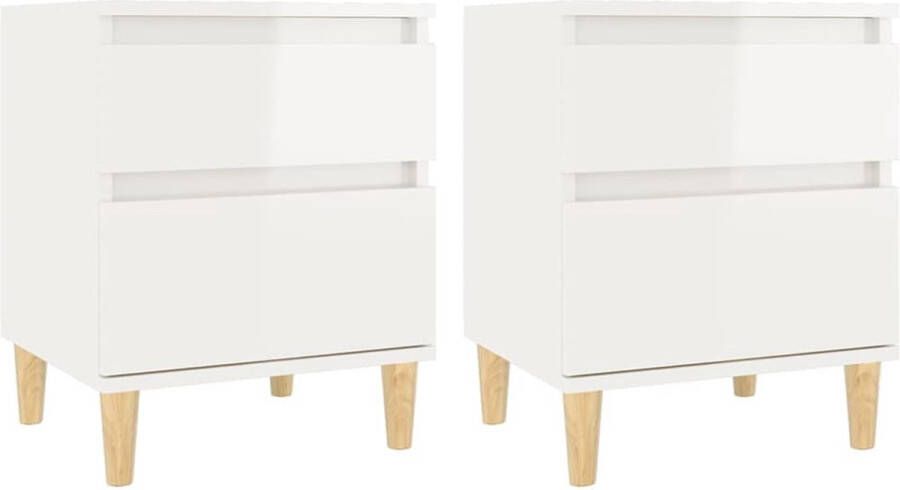 VidaXL -Nachtkastjes-2-st-40x35x50-cm-hoogglans-wit - Foto 3