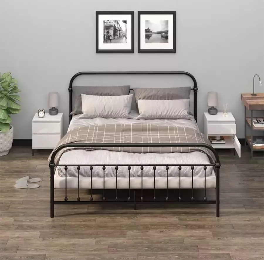 VidaXL -Nachtkastjes-2-st-40x35x50-cm-hoogglans-wit - Foto 2