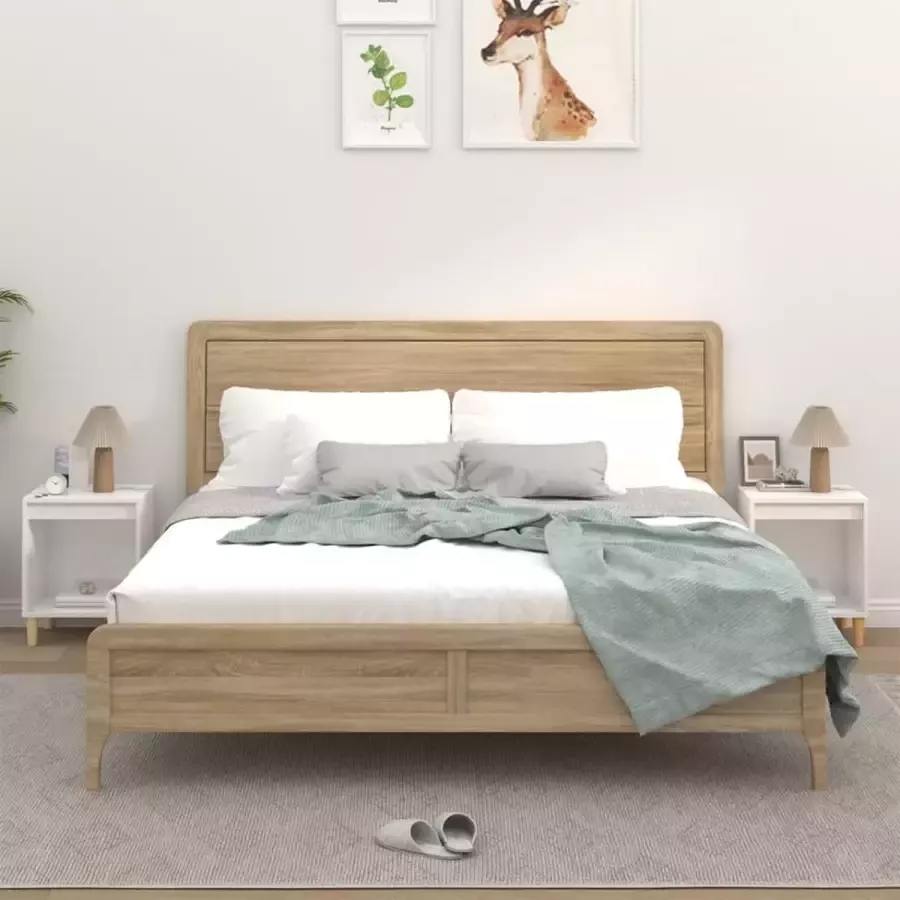 VidaXL -Nachtkastjes-2-st-40x35x50-cm-hoogglans-wit - Foto 3