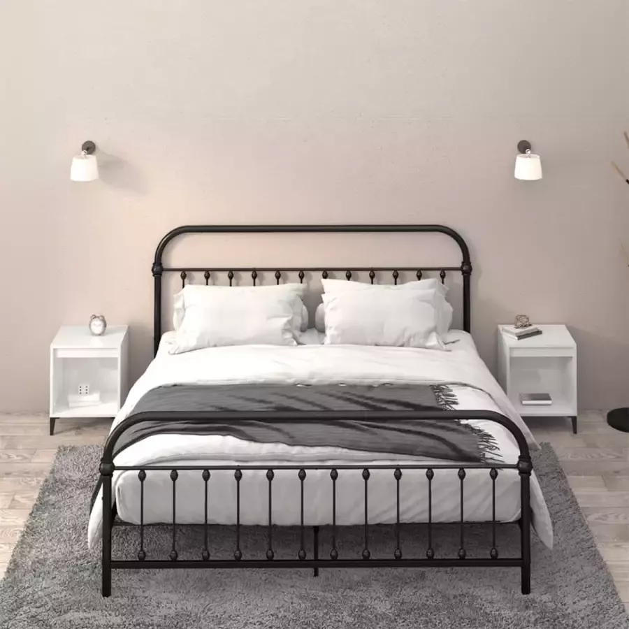 VidaXL -Nachtkastjes-2-st-40x35x50-cm-hoogglans-wit - Foto 3