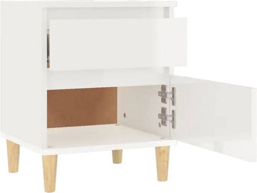 VidaXL -Nachtkastjes-2-st-40x35x50-cm-hoogglans-wit - Foto 2