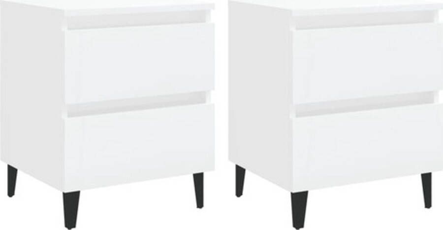 VidaXL -Nachtkastjes-2-st-40x35x50-cm-bewerkt-hout-hoogglans-wit - Foto 9