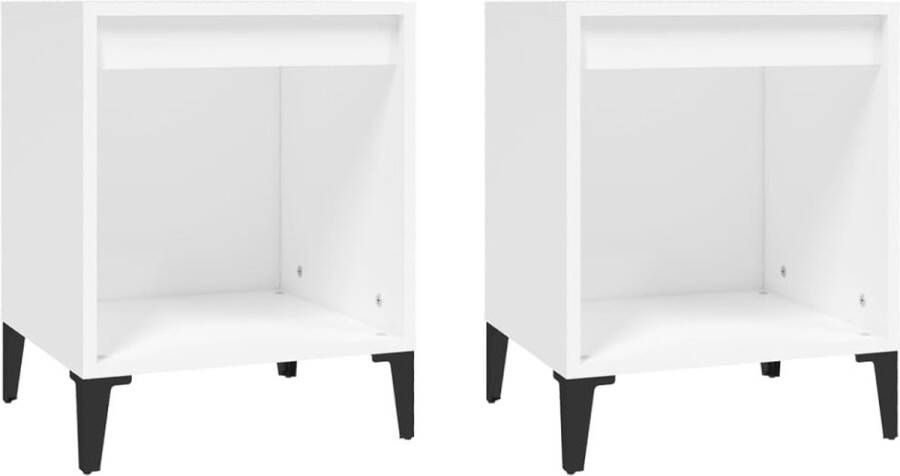 VidaXL -Nachtkastjes-2-st-40x35x50-cm-wit - Foto 2