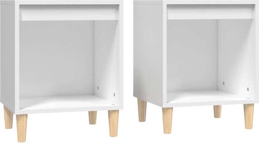 VidaXL -Nachtkastjes-2-st-40x35x50-cm-wit - Foto 2