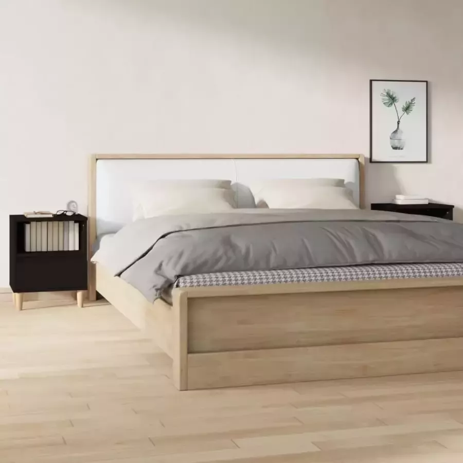 VidaXL -Nachtkastjes-2-st-40x35x50-cm-zwart - Foto 3