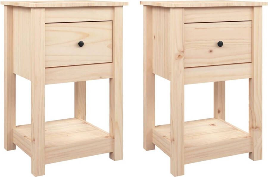 The Living Store Nachtkastjes 2 st 40x35x61 5 cm massief grenenhout Nachtkastje Grenenhout Bruine Kast Houten Kast Slaapkamers